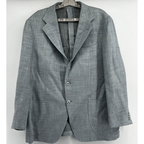 Suitsupply Grey And White Houndstooth Havana Blazer Sport Coat Ferla Italy Sz 46